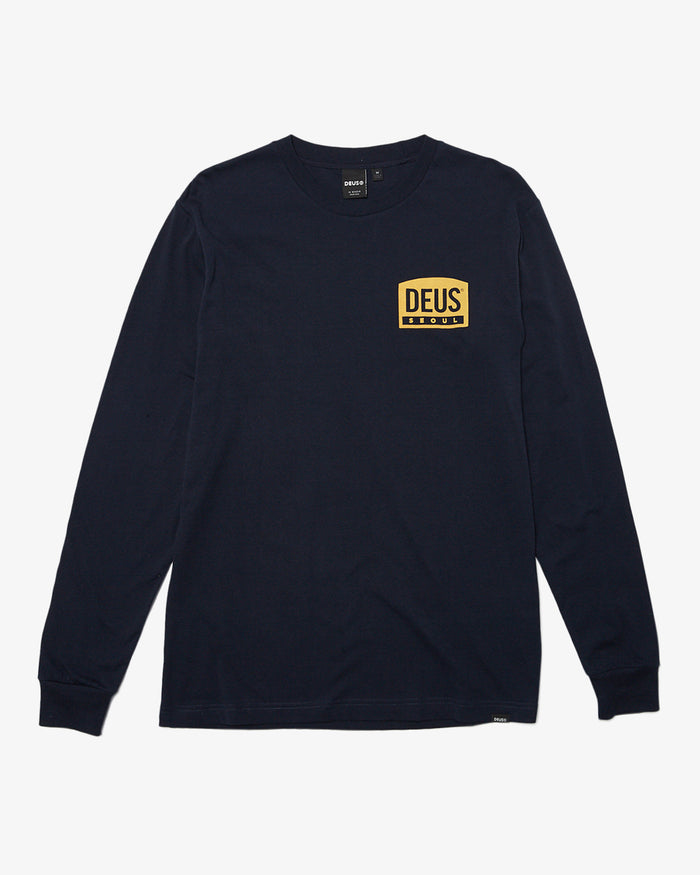 Daft Steady Long Sleeve Tee - Navy, view 4