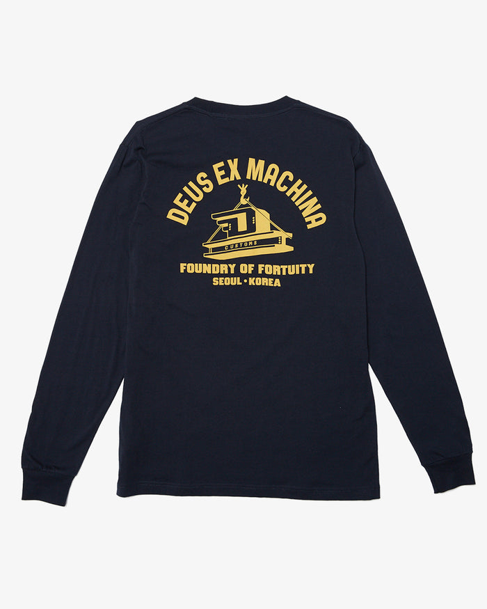 Daft Steady Long Sleeve Tee - Navy, view 5