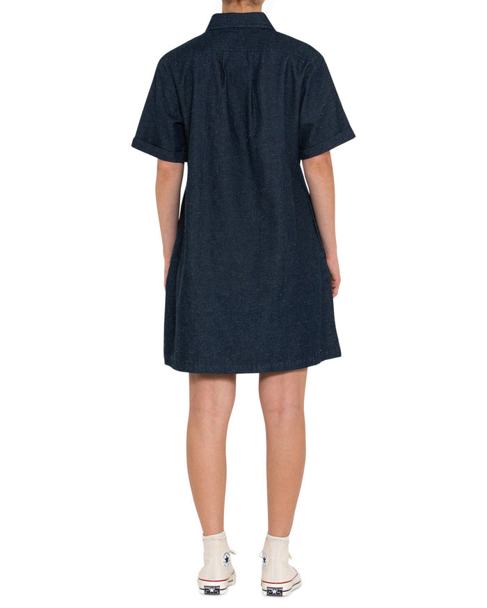 Denim Honour Shirt Dress - Dark Indigo, view 2|Model