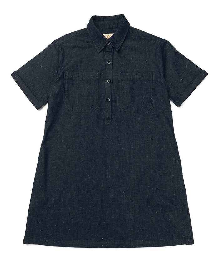 Denim Honour Shirt Dress - Dark Indigo, view 4|Flatlay