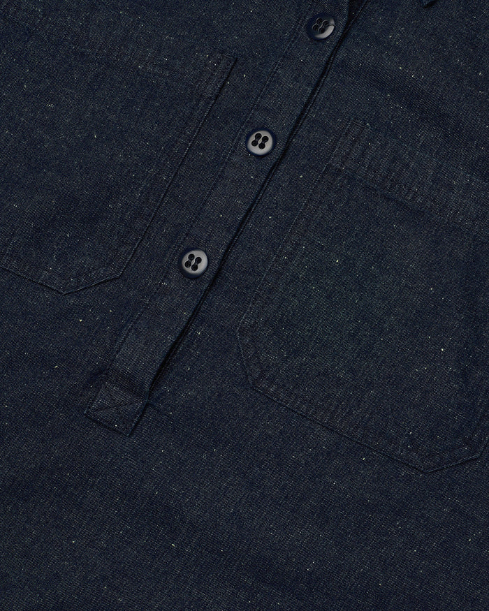 Denim Honour Shirt Dress - Dark Indigo, view 5|Flatlay