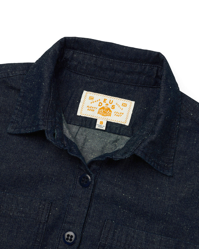 Denim Honour Shirt Dress - Dark Indigo, view 6|Flatlay