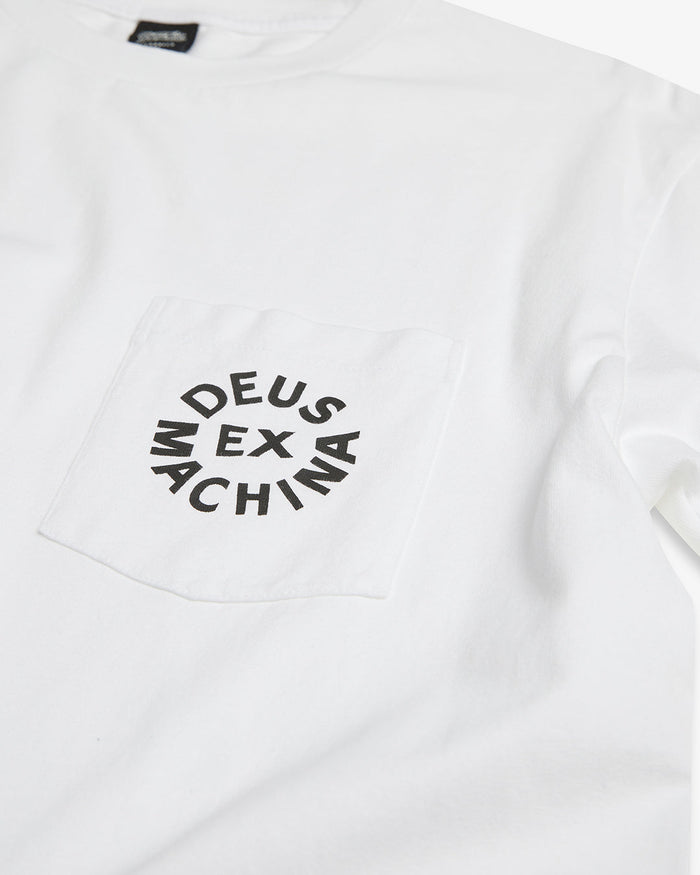 Deus Pocket Logo Tee - White, view 7