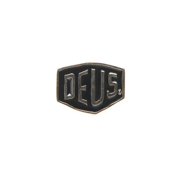 Deus Shield Pin - Black, view 1|Flatlay