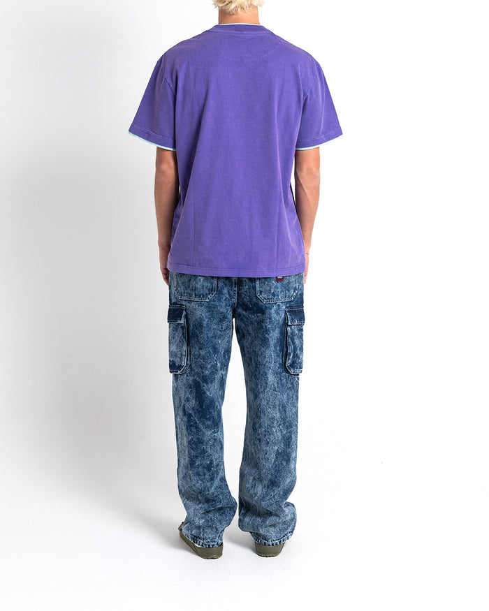 Double Up Tee - Deep Blue, view 2|Model