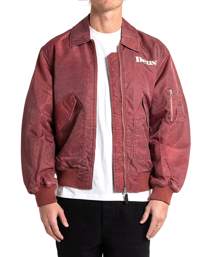 Dreamhouse Flight Jacket - Maroon, view 1|Model