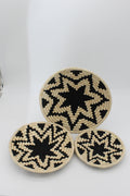 Dual coloured handwoven set of 3 wall art