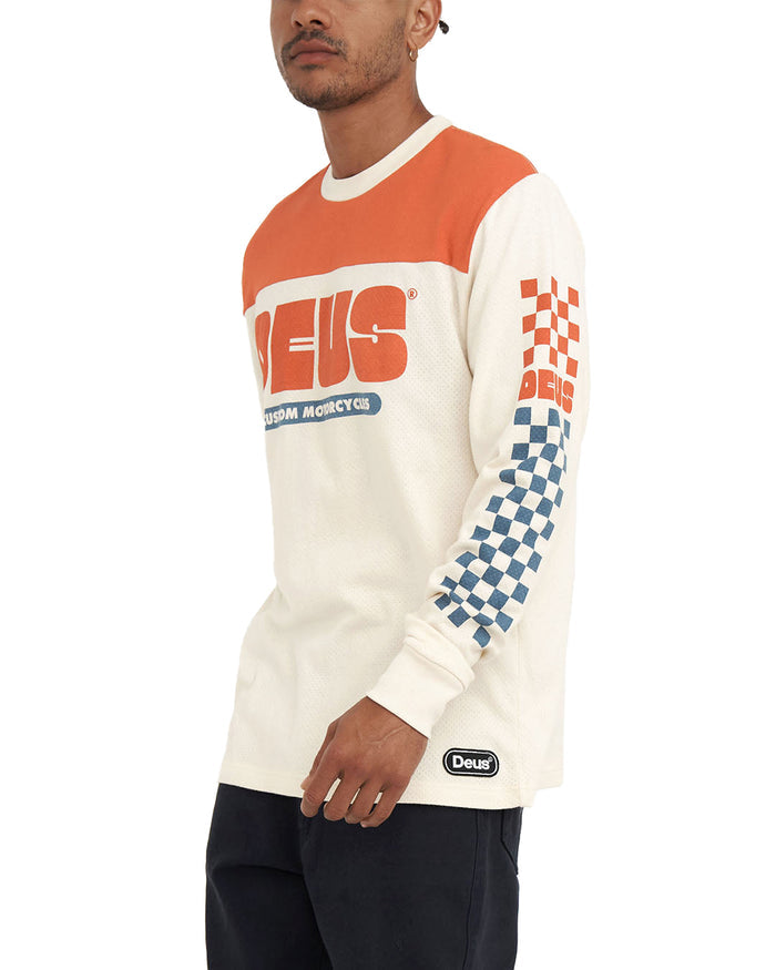 Echo Moto Jersey - Dirty White, view 1|Model