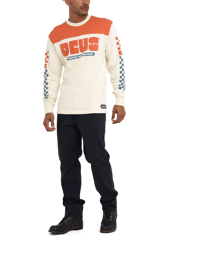 Echo Moto Jersey - Dirty White, view 3|Model