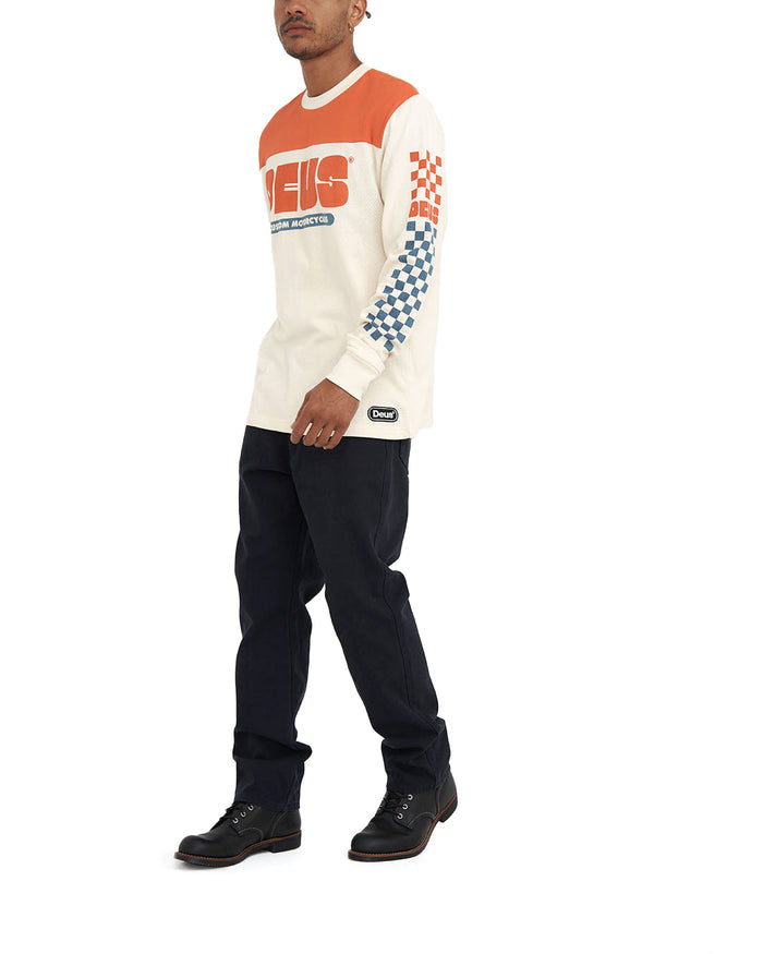 Echo Moto Jersey - Dirty White, view 4|Model