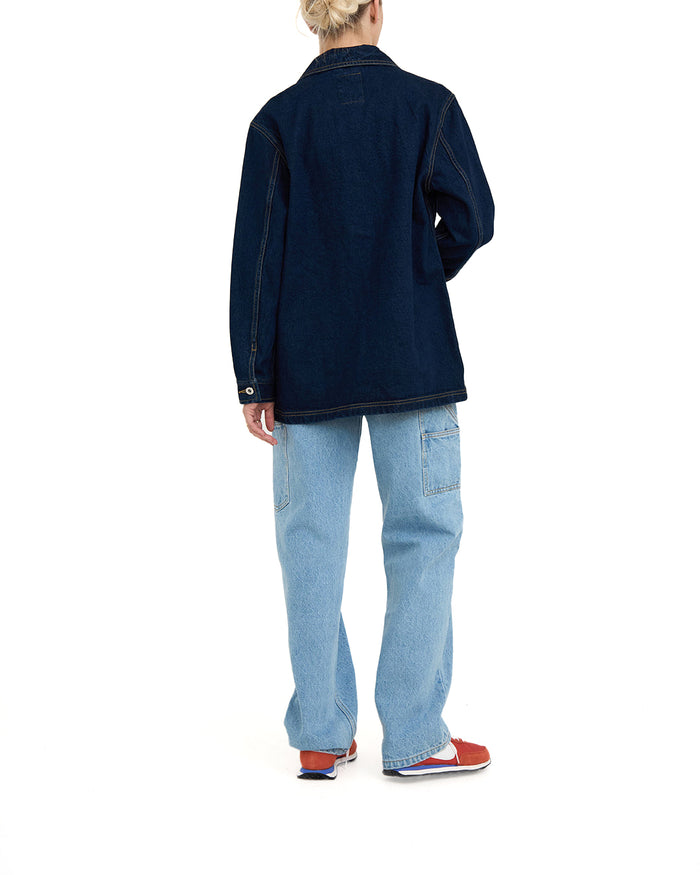 Edee Chore Shirt - Dry Indigo, view 2|Model