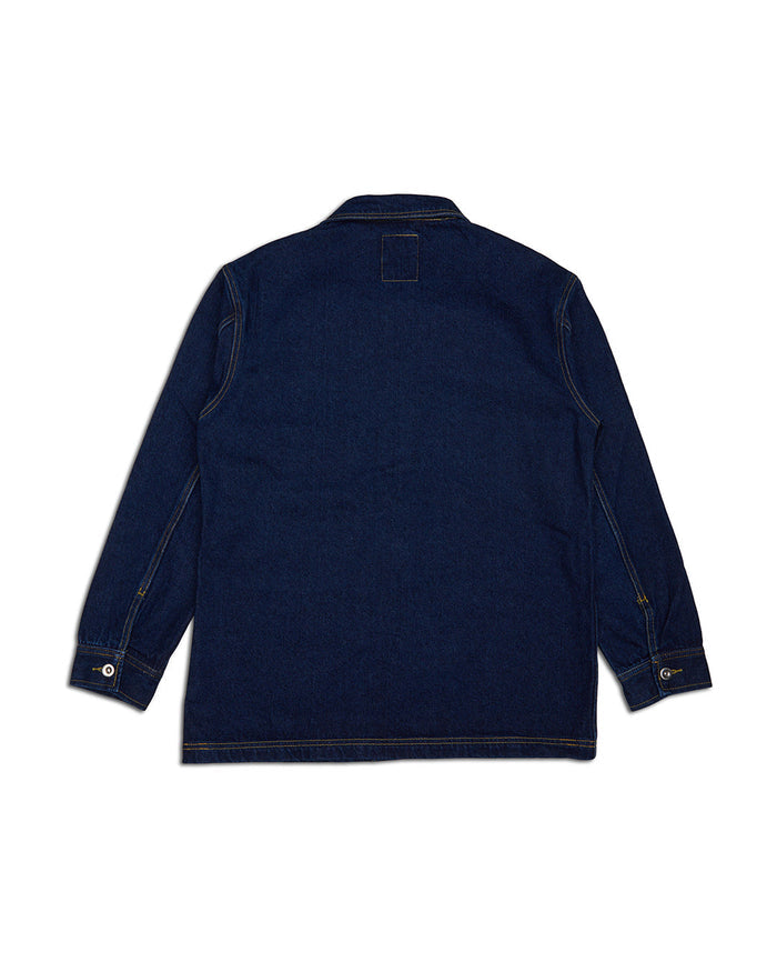 Edee Chore Shirt - Dry Indigo, view 6|Flatlay