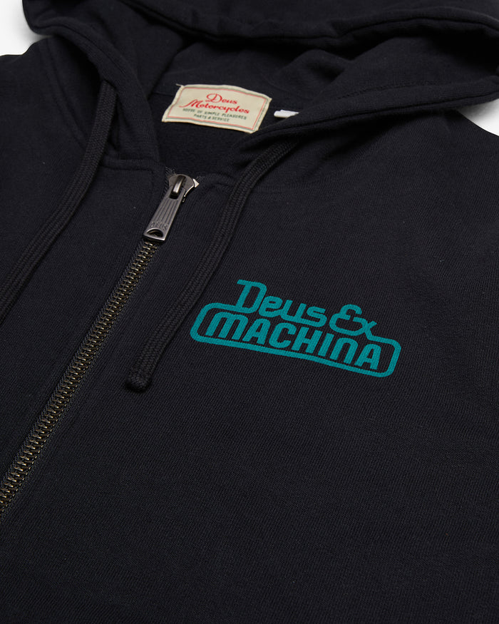 Egg & Beans Zip Hoodie - Black, view 6|Flatlay
