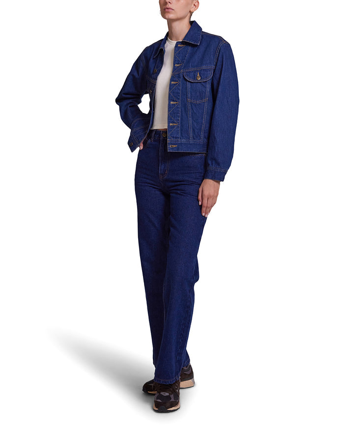 Exposure Jacket - Vintage Blue Denim, view 3|Model