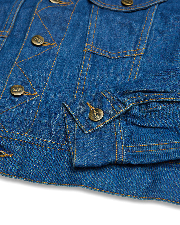 Exposure Jacket - Vintage Blue Denim, view 7|Flatlay