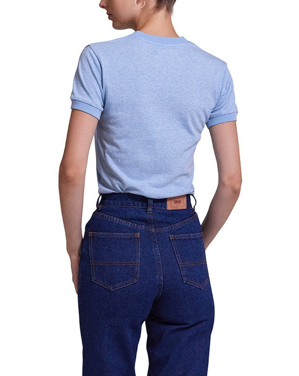 Faye Ringer Tee - Baby Blue, view 2|Model