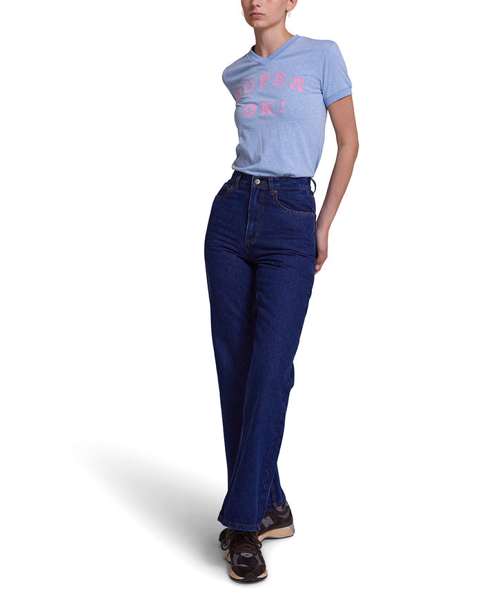Faye Ringer Tee - Baby Blue, view 3|Model