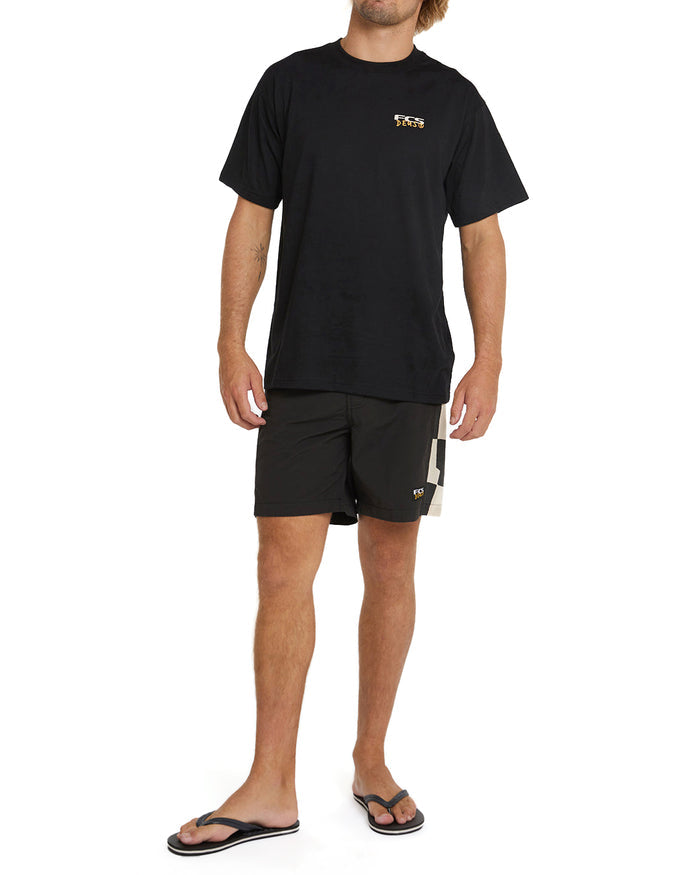 FCS x Deus Tee - Black, view 2|Model