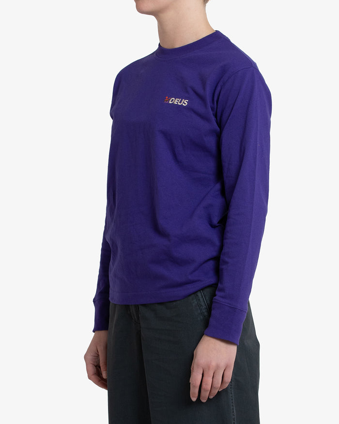 Foxtrot Long Sleeve Tee - Deep Blue, view 3|Model