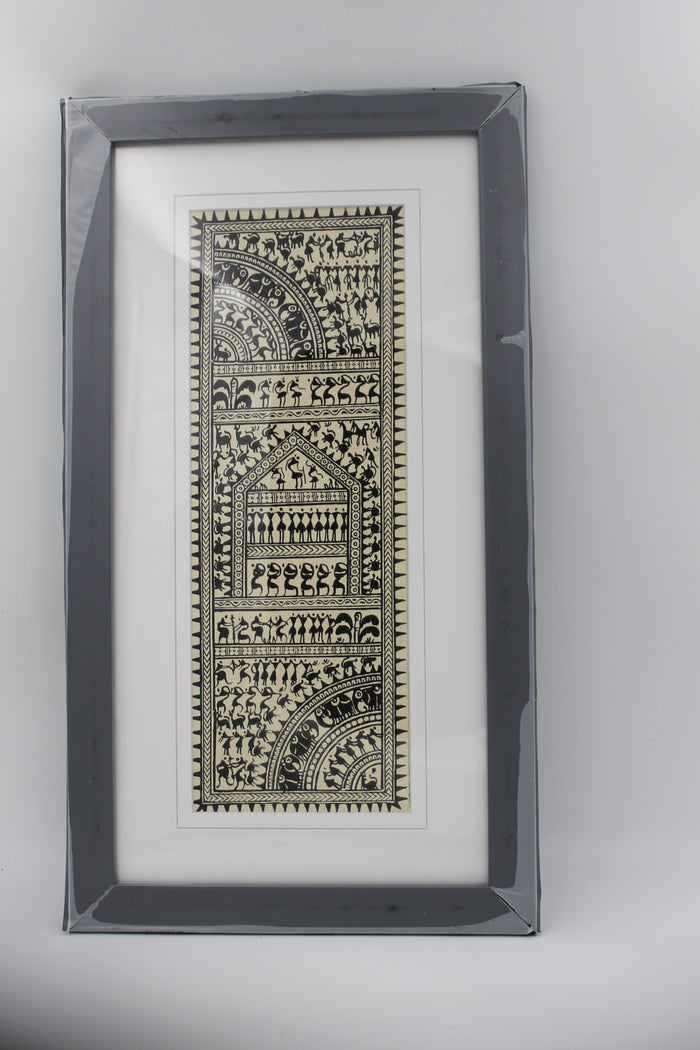 Framed Pattachitra Painting –  Tribal art on tussar silk | Handmade and Timeless