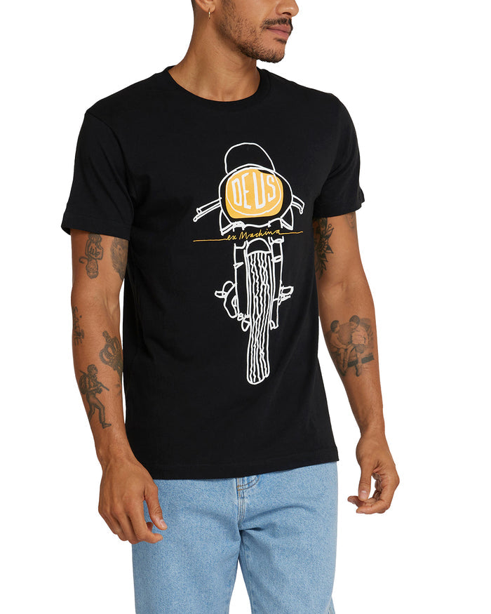Frontal Matchless Tee - Black, view 1|Model