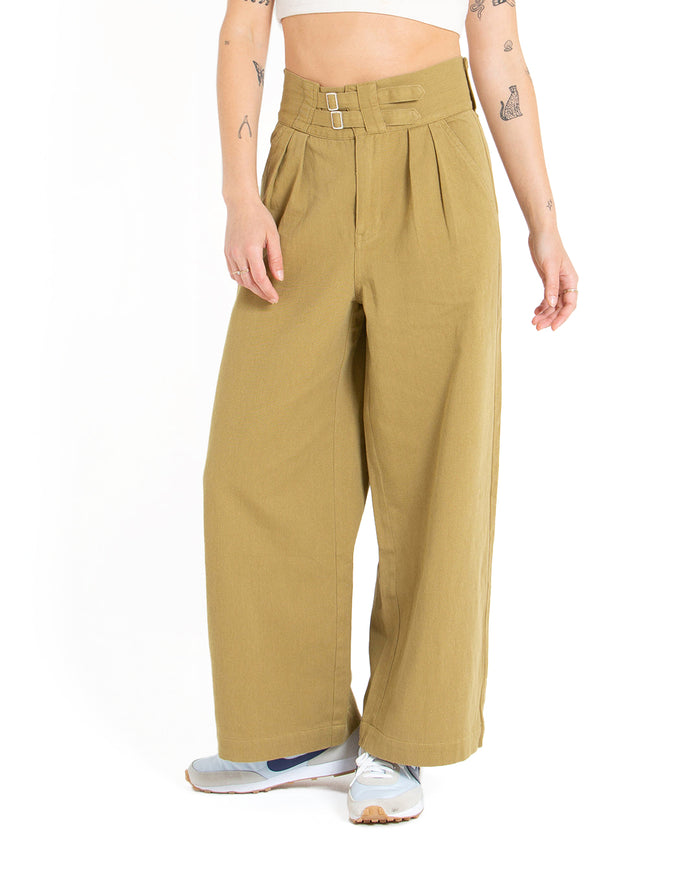 Gray Tailored Pant - Ecru Olive, view 1|Model