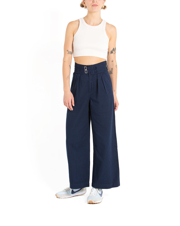 Gray Tailored Pant - Navy, view 2|Model