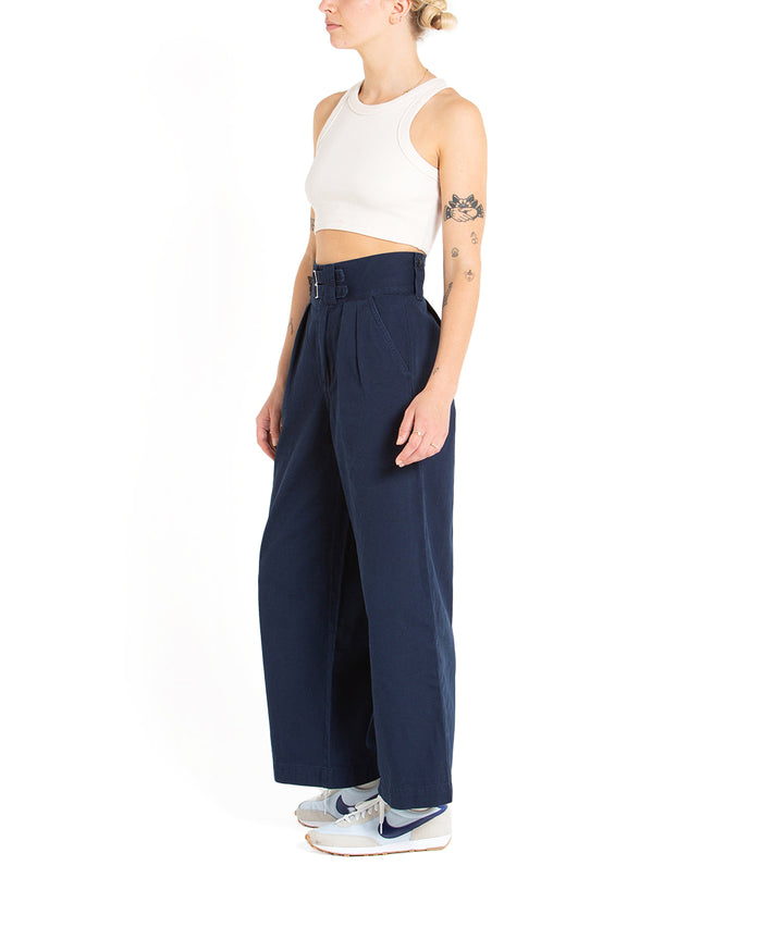 Gray Tailored Pant - Navy, view 3|Model