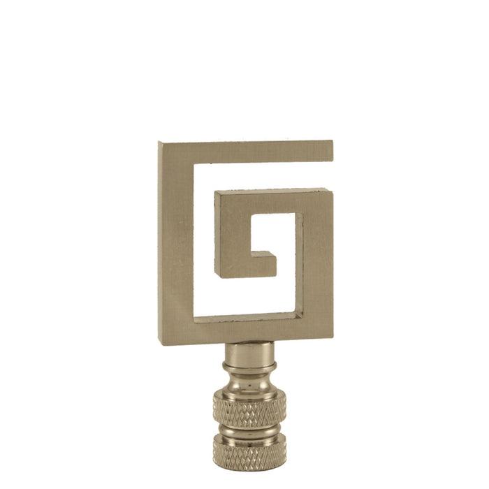 Greek Key FINIAL - Brushed Nickel