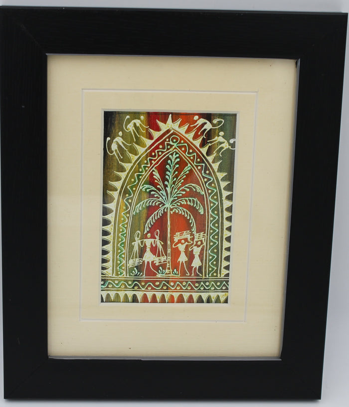 Handcrafted Tribal Art Framed Wall Décor | Authentic Folk Painting | Sustainable Home Accent