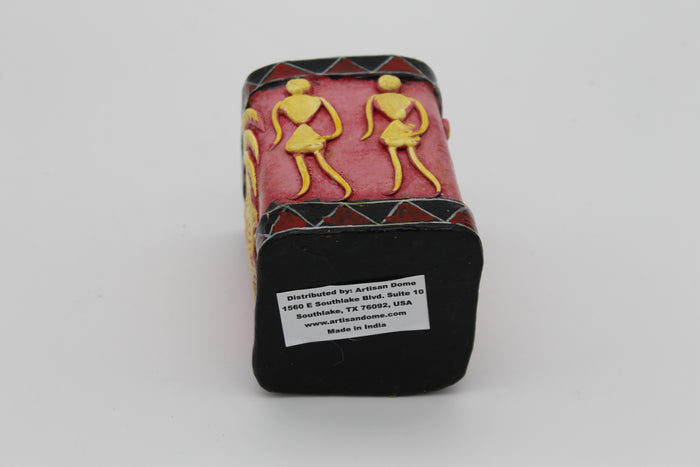 Handmade Recycled Paper Pen Stand with Tribal Art | Eco-Friendly Desk Organizer for Home & Office