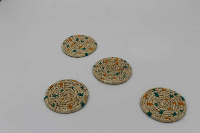 Handwoven Sabai Grass Coasters — Set of 4