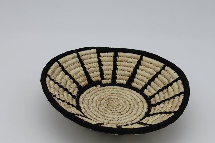 Handwoven sabai grass fruit basket with black rim| Eco-Friendly, Natural, Traditional Tableware |