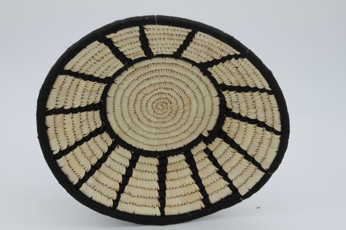 Handwoven sabai grass fruit basket with black rim| Eco-Friendly, Natural, Traditional Tableware |