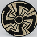 Handwoven Sabai Grass Table Mat — Black & Natural Geometric| Set of four