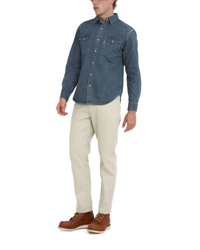 Harrier Denim Shirt - Bleach Wash, view 3|Model