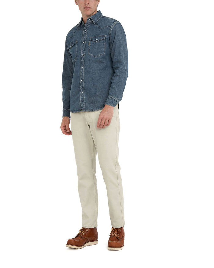 Harrier Denim Shirt - Bleach Wash, view 4|Model