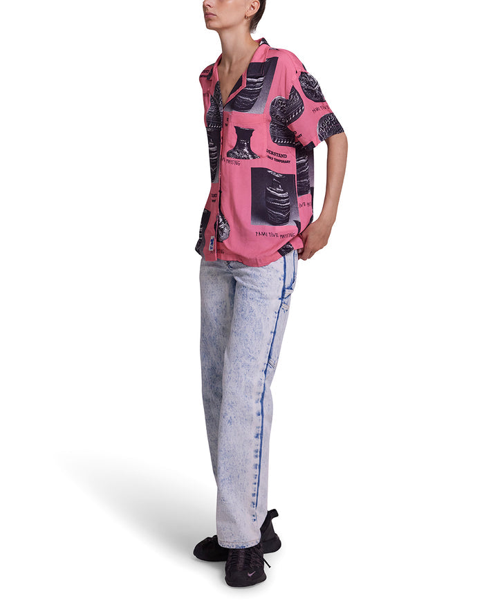 Impermanence Short Sleeve Shirt - Ghosted Confetti, view 3|Model