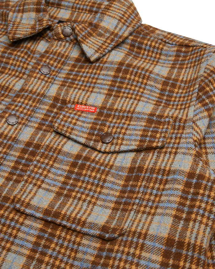 Kalyn Check Shirt - Brown Check, view 7|Flatlay