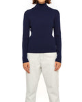 Karma Turtle Neck (Slim Fit) - Navy, view 1|Model