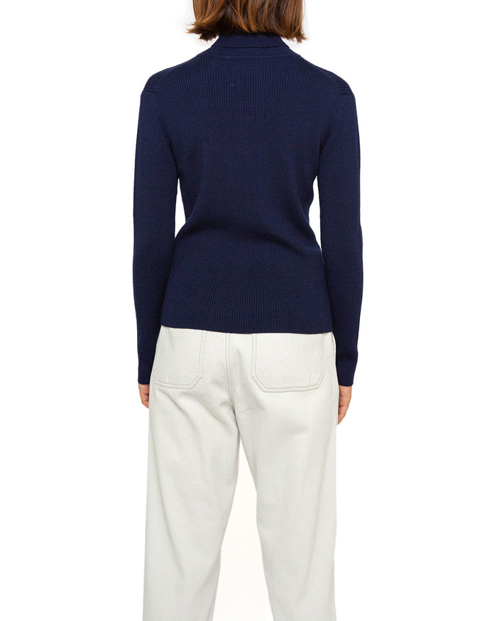 Karma Turtle Neck (Slim Fit) - Navy, view 2|Model