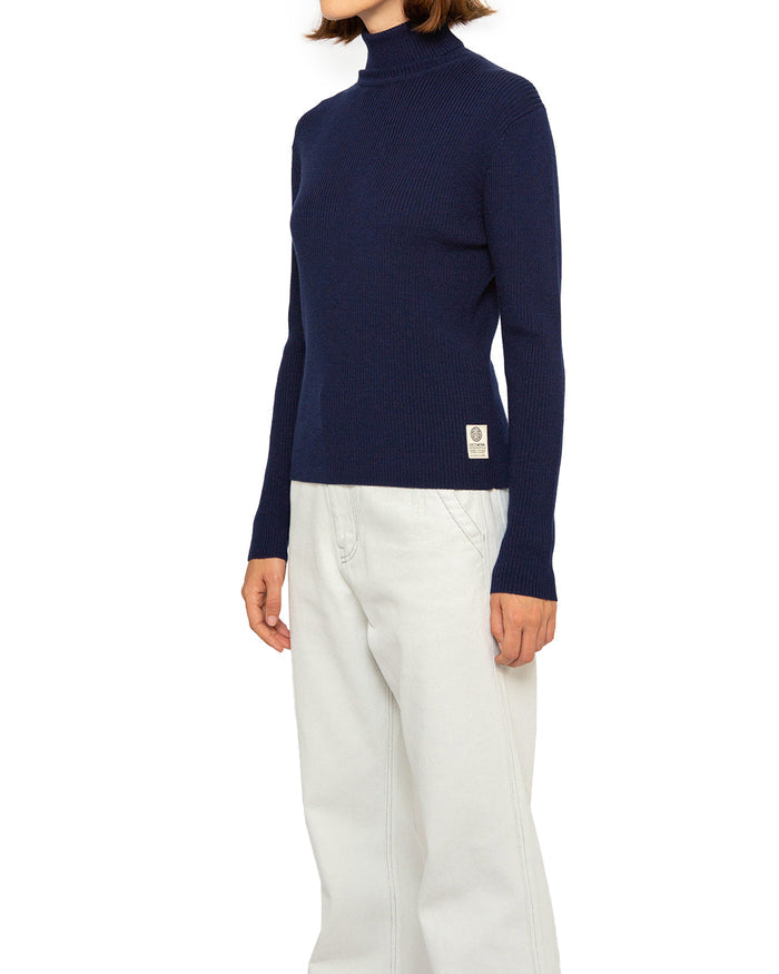 Karma Turtle Neck (Slim Fit) - Navy, view 3|Model