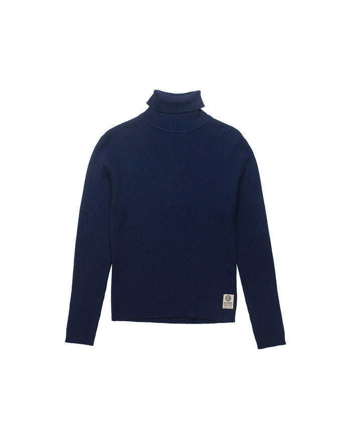 Karma Turtle Neck (Slim Fit) - Navy, view 4|Flatlay