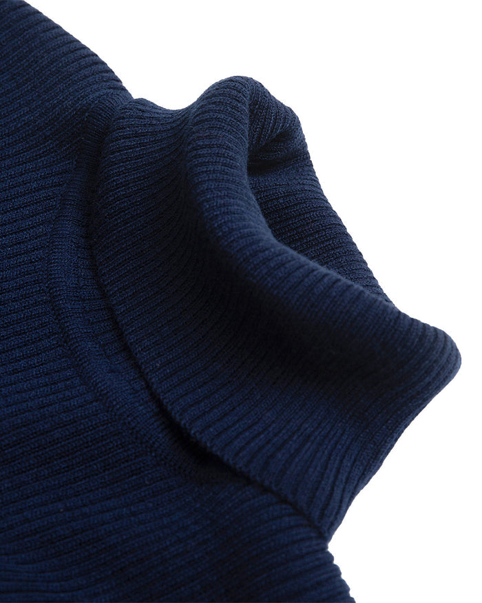 Karma Turtle Neck (Slim Fit) - Navy, view 6|Flatlay