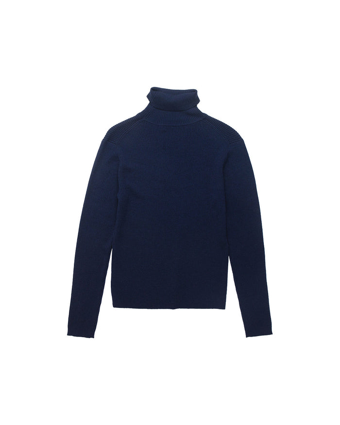Karma Turtle Neck (Slim Fit) - Navy, view 7|Flatlay