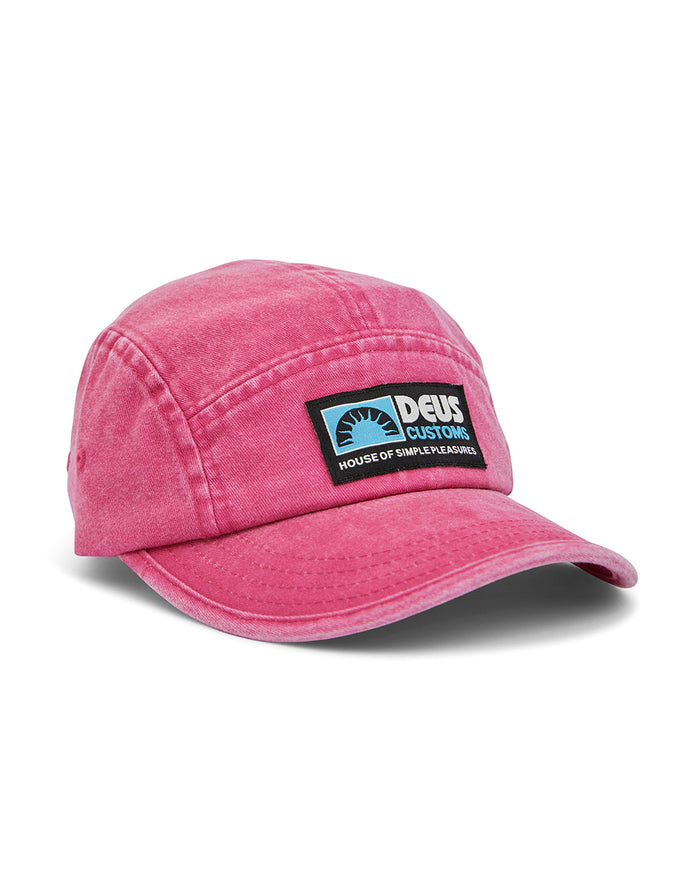 Leisure 5 Panel Cap - Raspberry, view 1|Flatlay