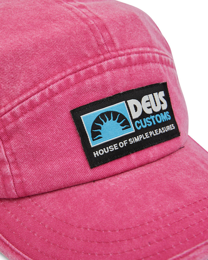 Leisure 5 Panel Cap - Raspberry, view 3|Flatlay