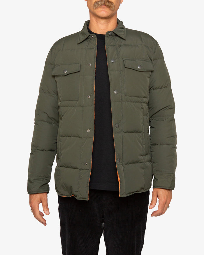 Maxwell Down Overshirt - Forest Green, view 1