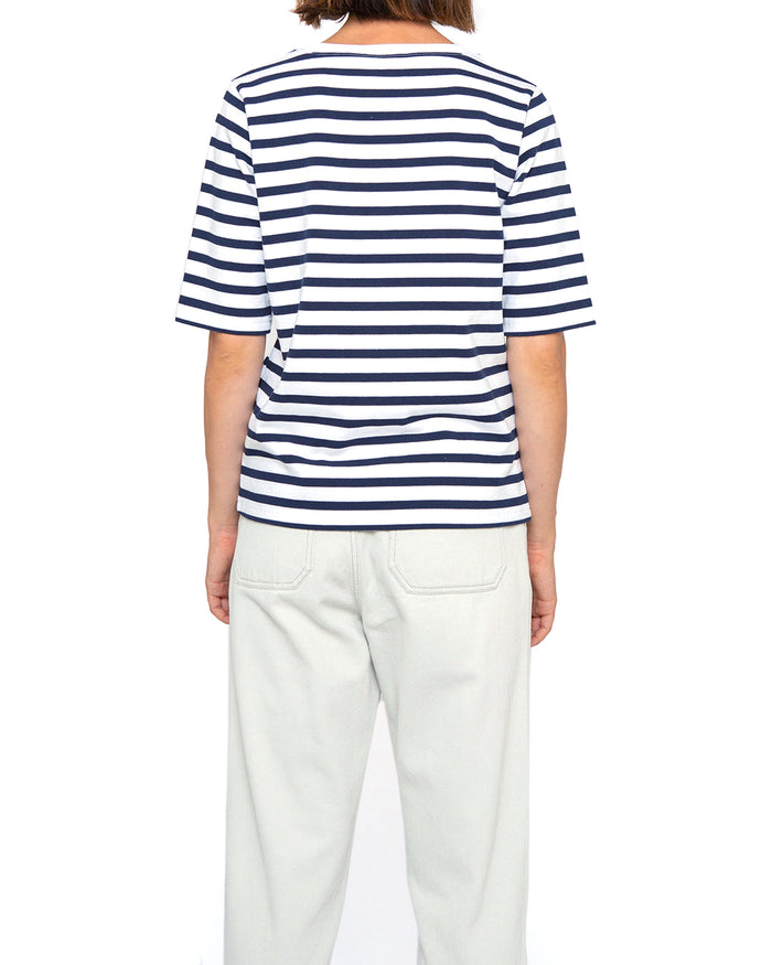 Minnie Stripe Tee (Relaxed Fit) - Navy / White, view 2|Flatlay