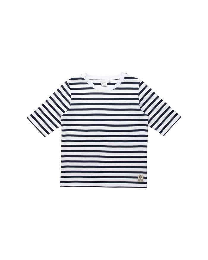 Minnie Stripe Tee (Relaxed Fit) - Navy / White, view 5|Flatlay